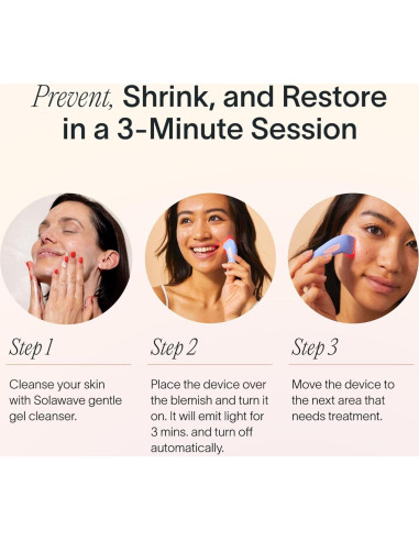Dispositivo de Cuidado Facial Solawave | Terapia Luz Roja y Azul