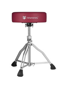 Trono de Batería TENTOTEN Rojo Ajustable con Asiento Acolchado