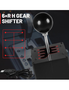 Simulador USB Shifter XUZHONG 6+R para Logitech y Thrustmaster 2