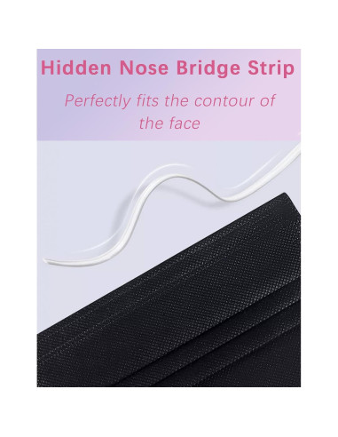 Mascarillas Desechables Negras MEESOUL 1000 PCS 3 Capas