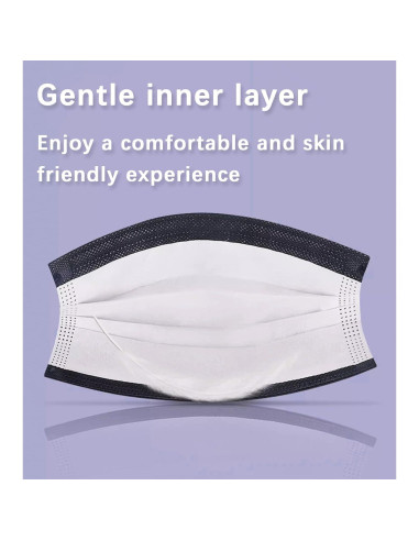 Mascarillas Desechables Negras MEESOUL 1000 PCS 3 Capas