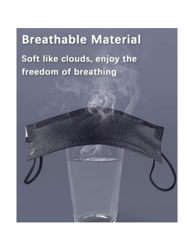 Mascarillas Desechables Negras MEESOUL 1000 PCS 3 Capas