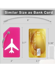 Etiquetas de Equipaje M-sorflly 2Pcs Silicona Flexible Rosa Neón 2