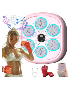 Máquina de Boxeo Musical JcoGel Rosa con Guantes