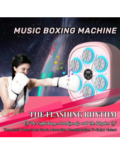 Máquina de Boxeo Musical JcoGel Rosa con Guantes 2