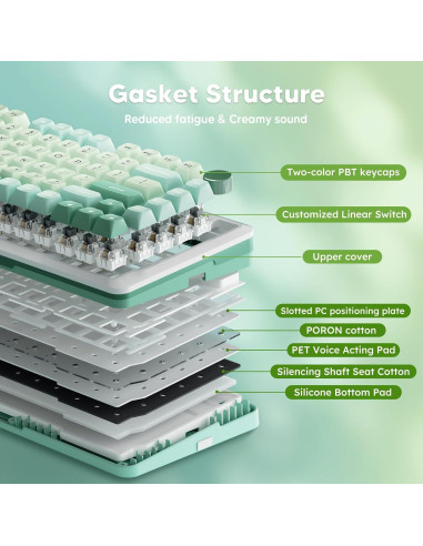 Teclado Mecánico Inalámbrico Redragon K681 RGB 75%