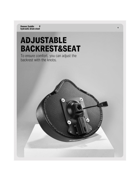 Banqueta de Batería Donner con Respaldo Ajustable Negro