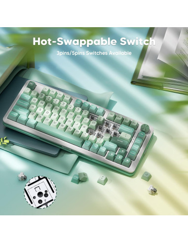 Teclado Mecánico Inalámbrico Redragon K681 RGB 75%