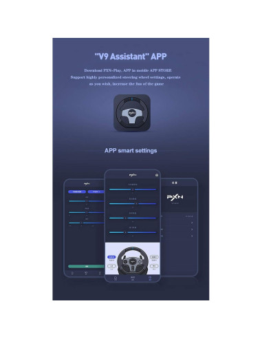 Volante de Juego PXN V9 con Pedales y Palanca de Cambios