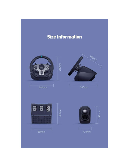 Volante de Juego PXN V9 con Pedales y Palanca de Cambios