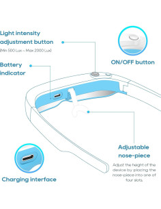 Gafas de Terapia de Luz VanBoLon 12.7x20.3cm Brillo Ajustable 2