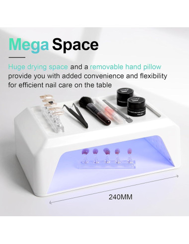 Lámpara UV LED L'UGX 72W para Uñas con Almohadilla