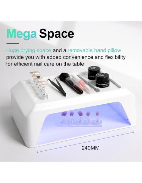 Lámpara UV LED L'UGX 72W para Uñas con Almohadilla