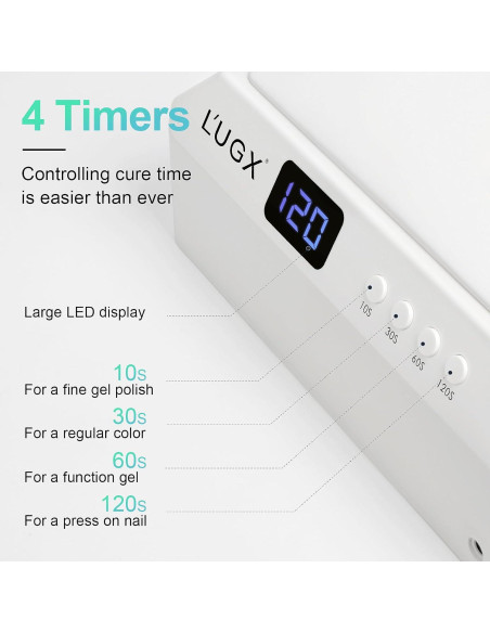 Lámpara UV LED L'UGX 72W para Uñas con Almohadilla