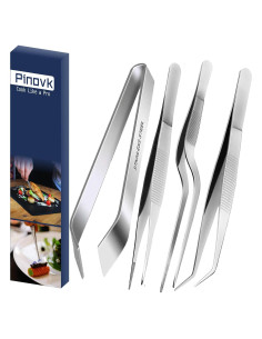 Set de 4 Pinzas de Cocina Pinovk 16 cm Acero Inoxidable