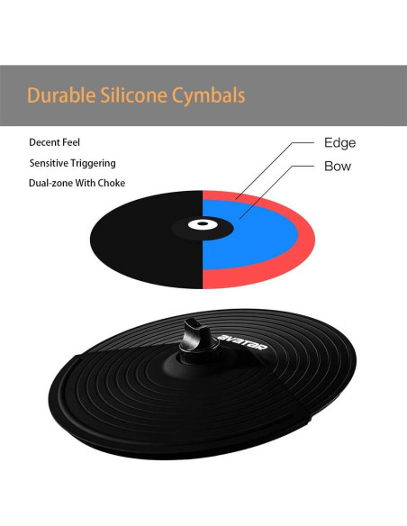 Cymbal de doble zona 10 cm HXW con choke y accesorios