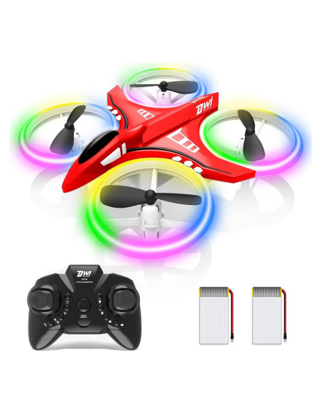 Dron Dwi Dowellin D6 Rojo para Niños con Luces LED