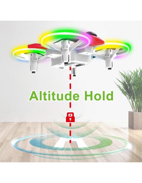 Dron Dwi Dowellin D6 Rojo para Niños con Luces LED