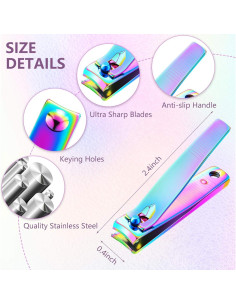 Juego de 6 cortaúñas de acero inoxidable Honoson 6 cm 2