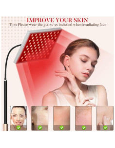 Panel de Terapia de Luz Roja Venoya 150 LEDs 660nm 850nm 2