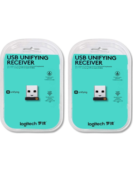 Receptor Unificado USB Logitech - Paquete de 2 Adaptadores