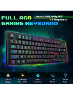 Teclado Gaming Redragon K509 RGB 104 Teclas Silencioso 2