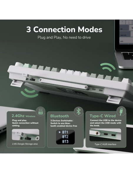 Teclado Mecánico RK ROYAL KLUDGE M75 75% RGB OLED