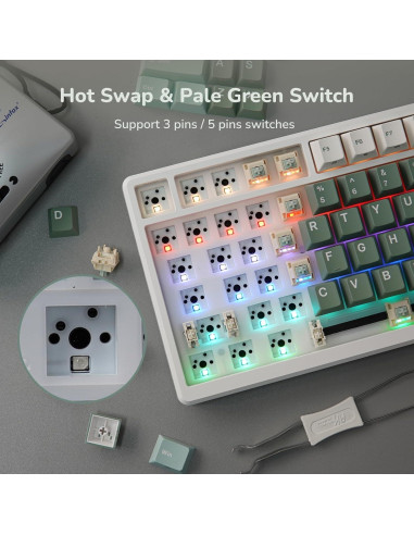 Teclado Mecánico RK ROYAL KLUDGE M75 75% RGB OLED