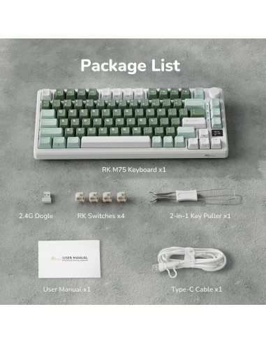 Teclado Mecánico RK ROYAL KLUDGE M75 75% RGB OLED
