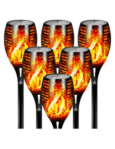 Luces Solares LED Otdair 6 Paquetes 115 cm Antorchas Tiki