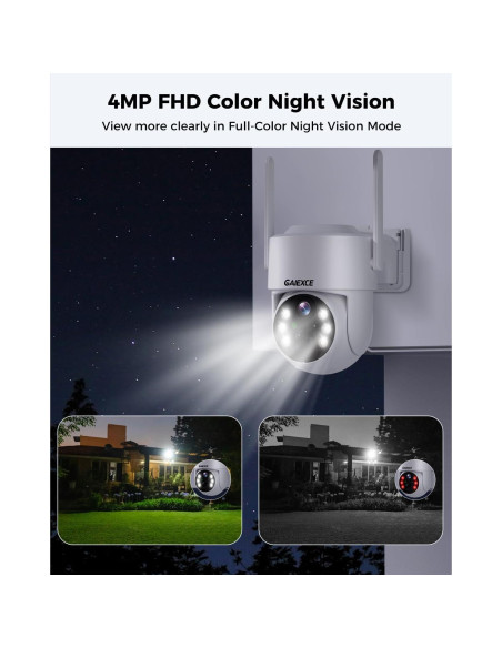 Cámara de Seguridad Solar GAIEXCE 4MP Inalámbrica 360