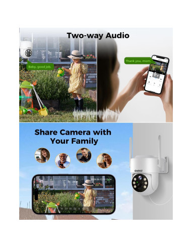 Cámara de Seguridad Solar GAIEXCE 4MP Inalámbrica 360