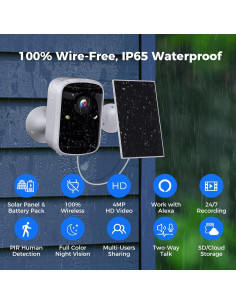 Cámara de Seguridad Solar Hiseeu C90-SP-V 4MP WiFi IP66 2