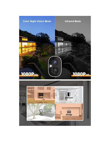 Cámara Dzees Inalámbrica 2K con Alarma y Visión Nocturna