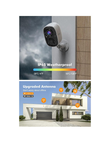 Cámara Dzees Inalámbrica 2K con Alarma y Visión Nocturna