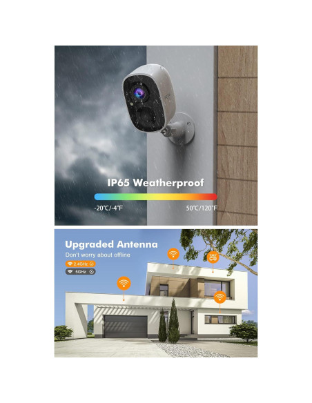 Cámara Dzees Inalámbrica 2K con Alarma y Visión Nocturna