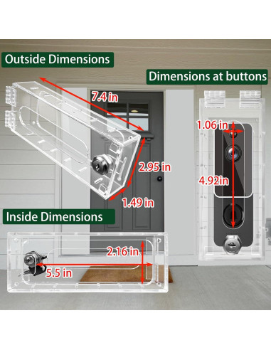 Soporte de timbre de video Groword antirrobo 14x5.5 cm