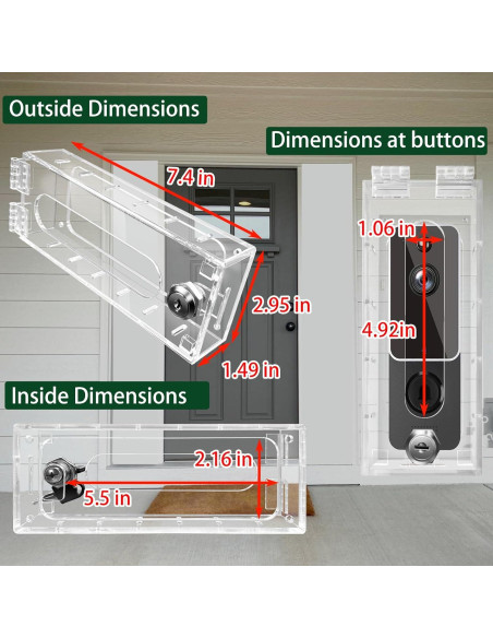 Soporte de timbre de video Groword antirrobo 14x5.5 cm