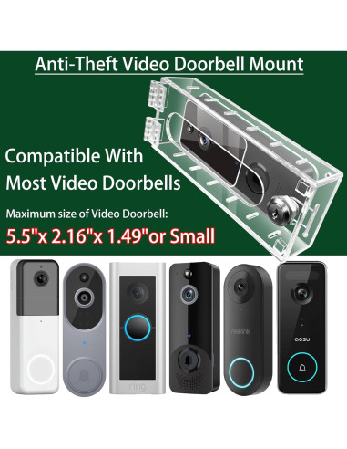 Soporte de timbre de video Groword antirrobo 14x5.5 cm