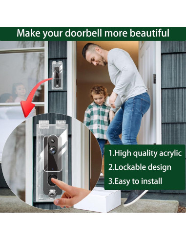 Soporte de timbre de video Groword antirrobo 14x5.5 cm