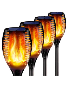 4 Luces de Antorcha Solar New Huing 109 cm 96 LED Jardín