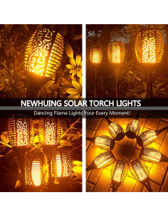 4 Luces de Antorcha Solar New Huing 109 cm 96 LED Jardín 2