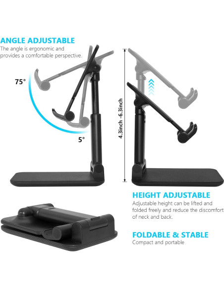 Soporte Plegable para Teléfono Szwilnis 2 Pcs Ajustable Soporte Plegable para Teléfono Szwilnis 2 Pcs Ajustable
