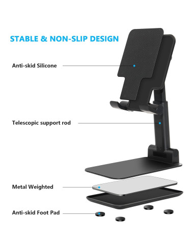 Soporte Plegable para Teléfono Szwilnis 2 Pcs Ajustable