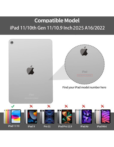 Funda con Teclado KenKe para iPad 11/10 Gen Gris