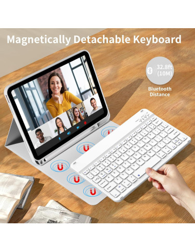 Funda con Teclado KenKe para iPad 11/10 Gen Gris