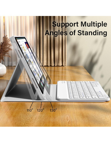 Funda con Teclado KenKe para iPad 11/10 Gen Gris
