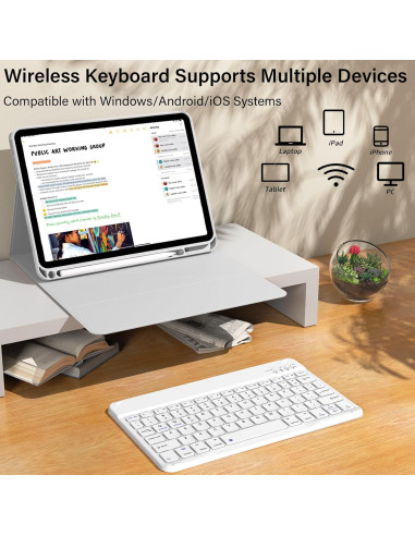 Funda con Teclado KenKe para iPad 11/10 Gen Gris