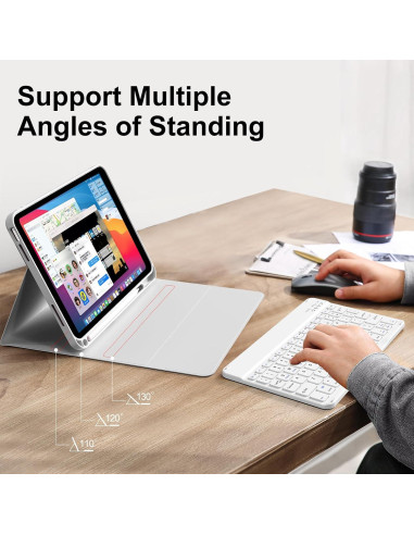 Funda con Teclado KenKe para iPad 11/10 Gen Gris