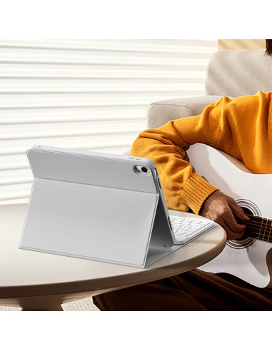 Funda con Teclado KenKe para iPad 11/10 Gen Gris